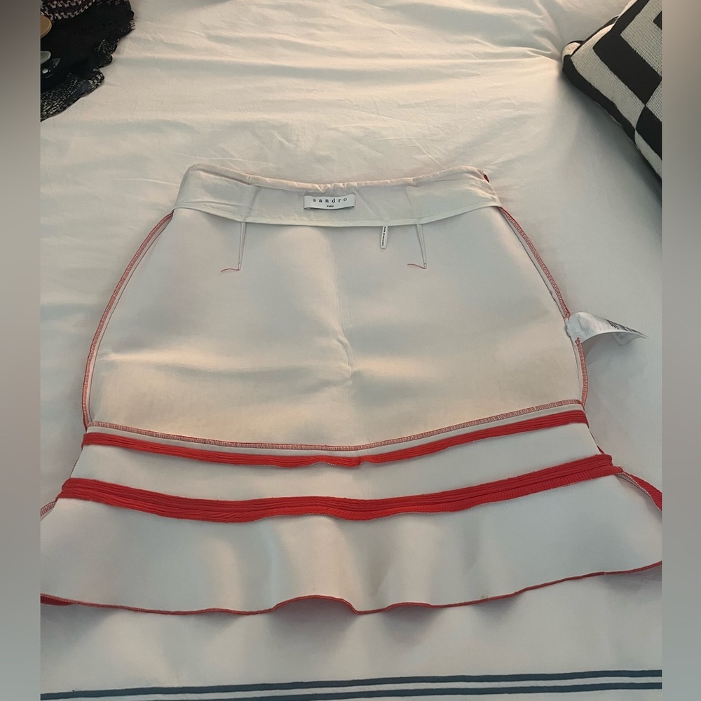 Sandro Red Ruffled Mini Skirt - Picture 3 of 5